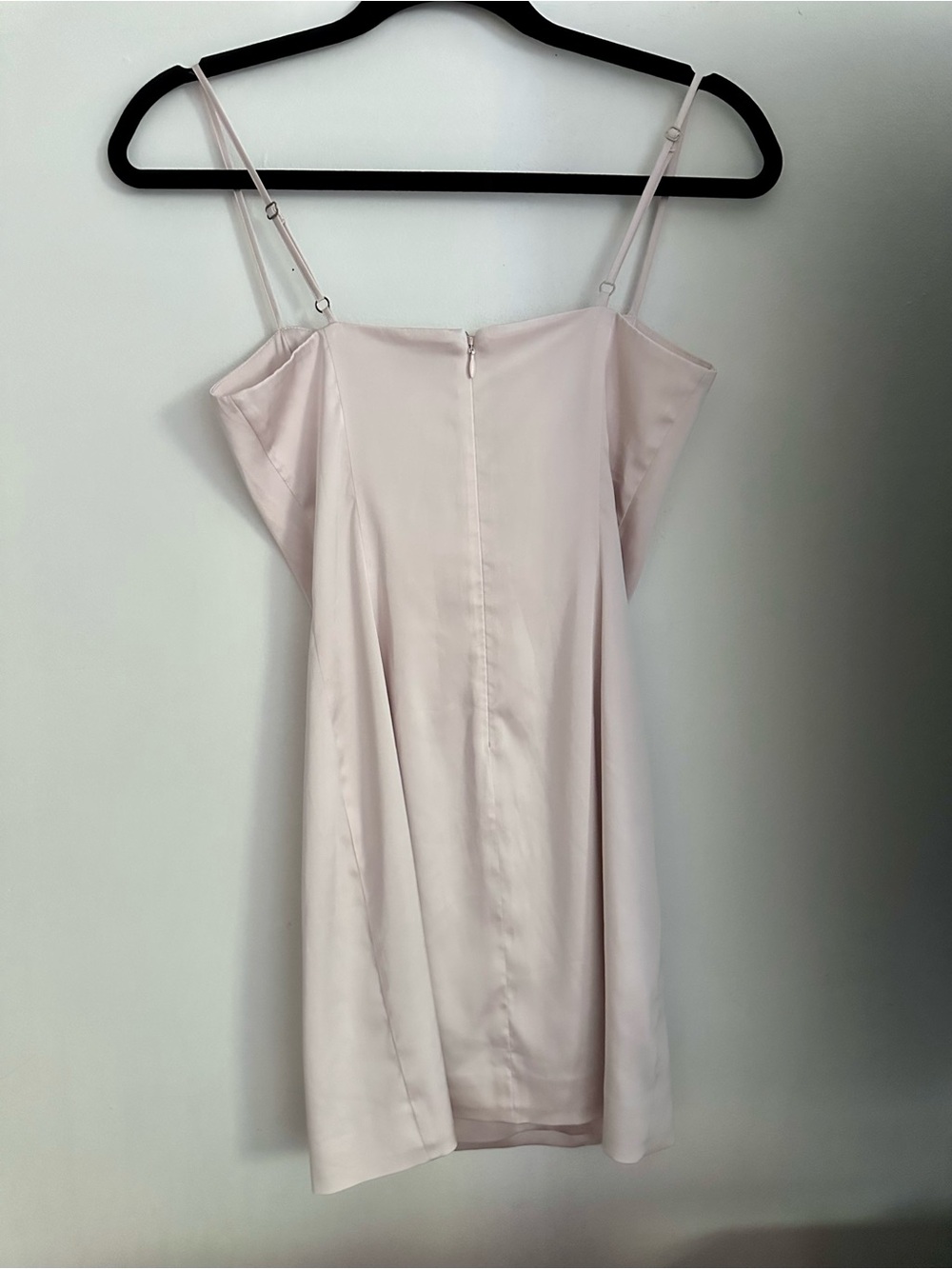 Aritzia Blush Pink Satin Square-Neck Mini Dress - Picture 4 of 4